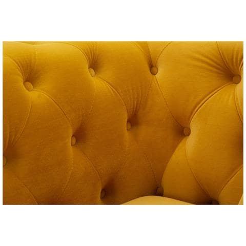 Poltrona Emy Con Cuscino In Tessuto Senape E Gambe Oro 104x83x76 Cm - Foto 8