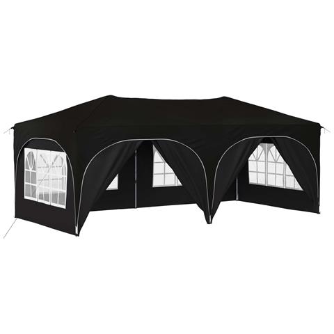 Tenda per feste a pop-up 575 x 288 x 245 cm Nero Tessuto Oxford - Foto 1