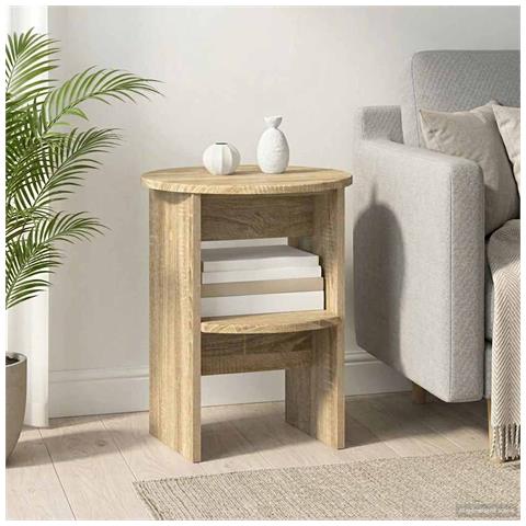 Mobile laterale Rovere Sonoma Ø40 x 50 cm Legno ingegnerizzato - Foto 2