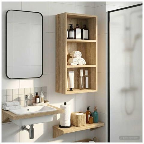 Armadio da bagno a muro Rovere Sonoma 30 x 16 x 62,5 cm - Foto 2