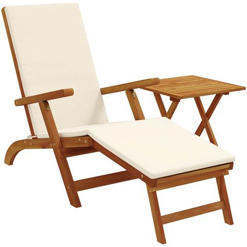 Lettino prendisole reclinabile e pieghevole 2 pcs Bianco Crema - Foto 1