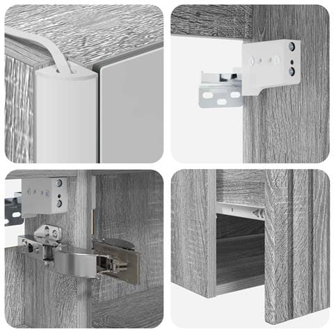 Set di Armadi da Bagno 5 pcs Sonoma grigio 53 x 15,5 x 70 cm - Foto 9