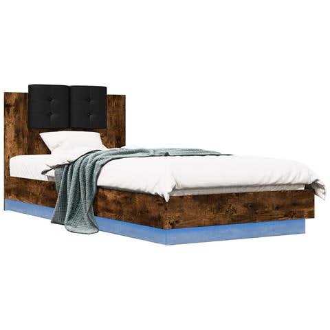Struttura letto con testata Rovere Fumo Legno ingegnerizzato - Foto 1