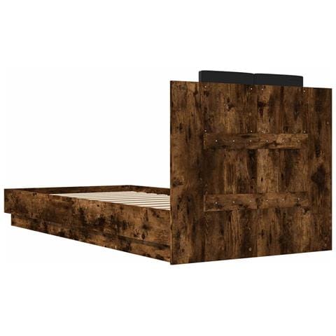 Struttura letto con testata Rovere Fumo Legno ingegnerizzato - Foto 2