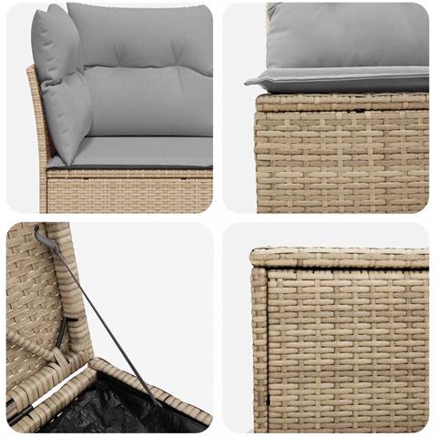 Set di divani 5 pz Beige e Grigio Chiaro - Foto 10