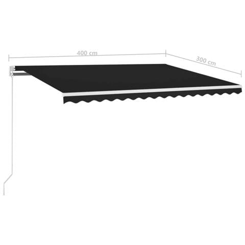 Tenda da Sole Retrattile Manuale con LED 400x300 cm Antracite - Foto 2