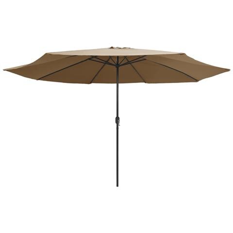 Ombrellone da Esterni con Palo in Metallo 390 cm Tortora - Foto 2