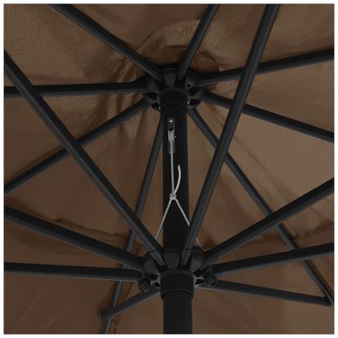 Ombrellone da Esterni con Palo in Metallo 390 cm Tortora - Foto 7
