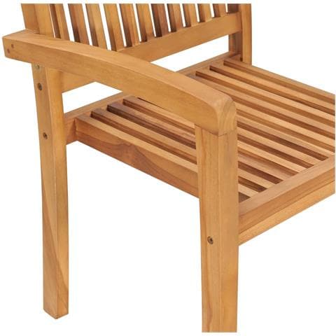 Sedie da Giardino 2 pz con Cuscini Rossi in Teak Massello - Foto 2