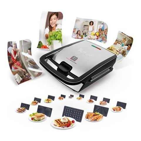 Sandwich Maker Sw854d 700 W, Numero Di Piatti 4, Numero Di Pasticcini 2, Nero / acciaio Inossidabile - Foto 2