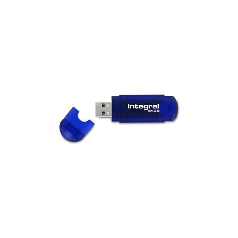 EVO 64GB, USB 2.0, Type-A, 105 x 170 x 14,3 mm, Cuffia, Blu, Blister - Foto 1