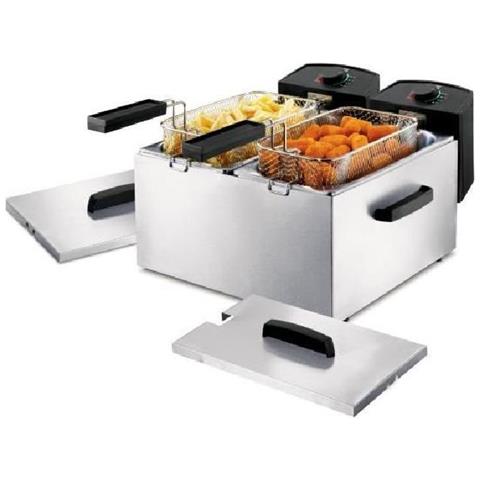 Double Fryer Friggitrice Doppia 2x3 Litri Colore Silver - Foto 6