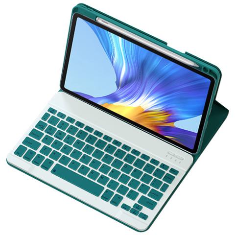 HLTOOP Custodia con Tastiera per Huawei MatePad 11.5S 2024, Tastiera Wireless Bluetooth Rimovibile Retroilluminata con Portapenne, Mouse per Tablet,Blu