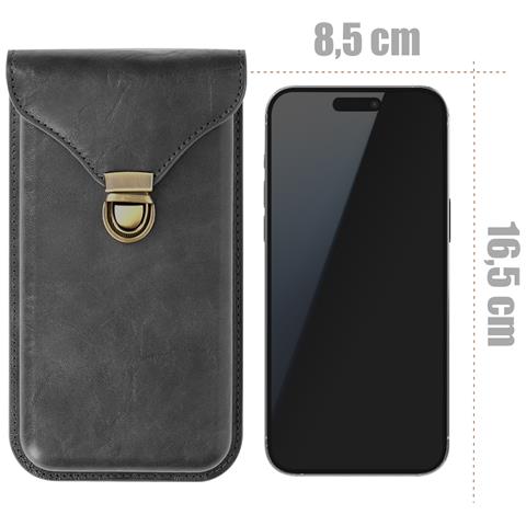 Custodia Da Cintura Verticale Per Smartphone 6,7'' Portacarte Passante - Foto 2