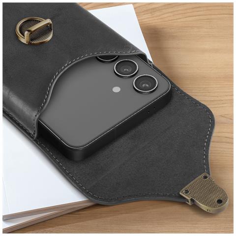 Custodia Da Cintura Verticale Per Smartphone 6,7'' Portacarte Passante - Foto 5