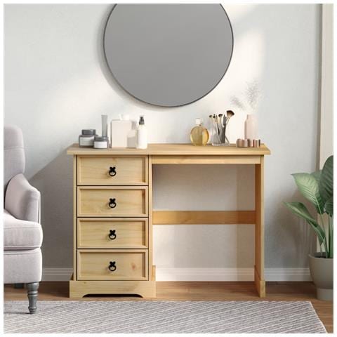 Toeletta Corona 104x47x75 Cm In Legno Massello Di Pino - Foto 3