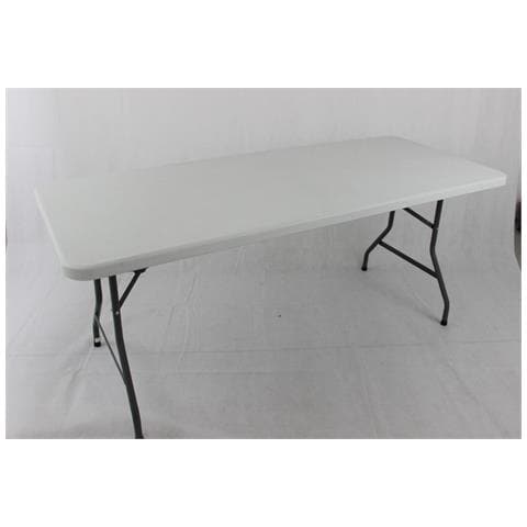 Tavolo In Acciaio E Plastica Con Piedi Richiudibili 180x75xh74 Cm - Foto 2