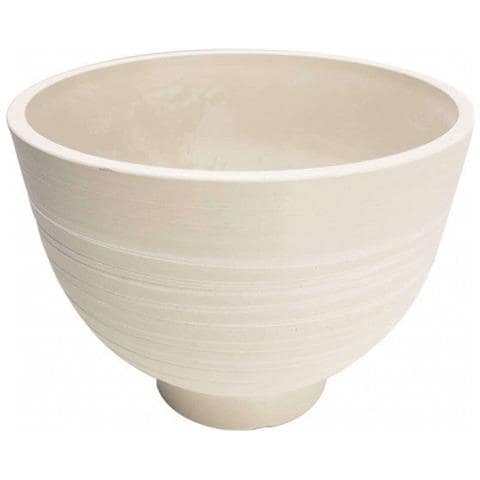 Vaso Tondo Basso Largo Da Giardino In Fibra Di Argilla 41x41x27 Cm Hoya - White - Foto 1
