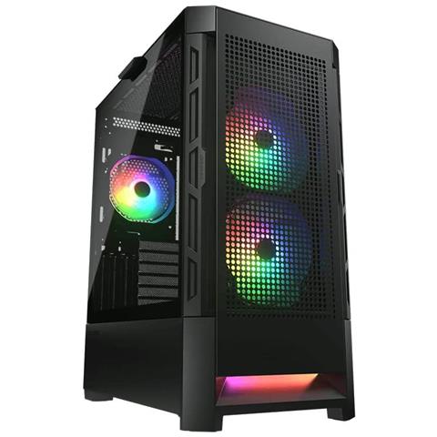 Case Airface RGB Midi Tower Mini ITX / Micro ATX / ATX / CEB /E-ATX 2 Porte USB 3.2 Colore Nero (Finestrato) - Foto 2