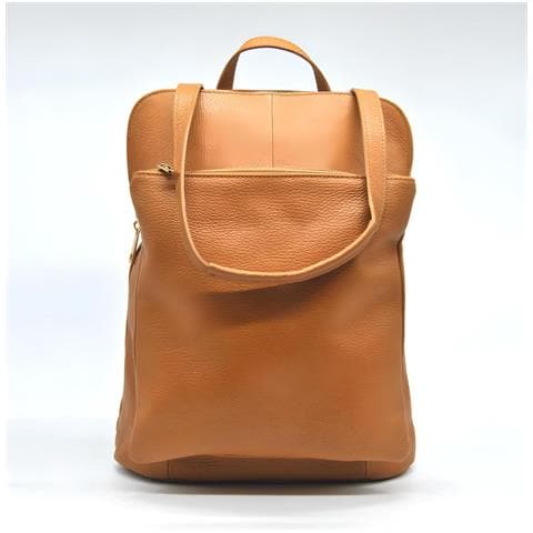 Zaino Palermo - Marrone - Pelle Di Vitello Dollaro - 30x11x33 Cm - Foto 1