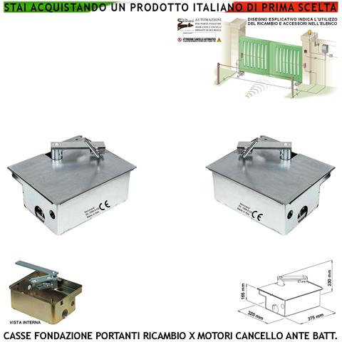 Cassette Di Fondazione Portanti Sostengono Ante Del Cancello Da 5 Q.li In Acciaio Zincato Per Motori Under Interrati A - Foto 1