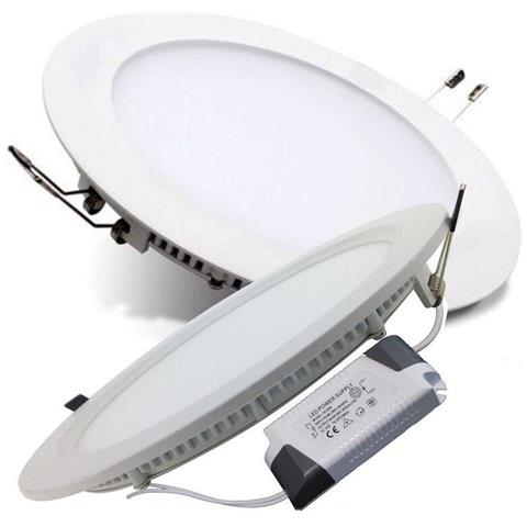 Faro Faretto Pannello Led Ultra Slim 6w Incasso Molla Rotondo Tondo Luce Calda - Foto 1