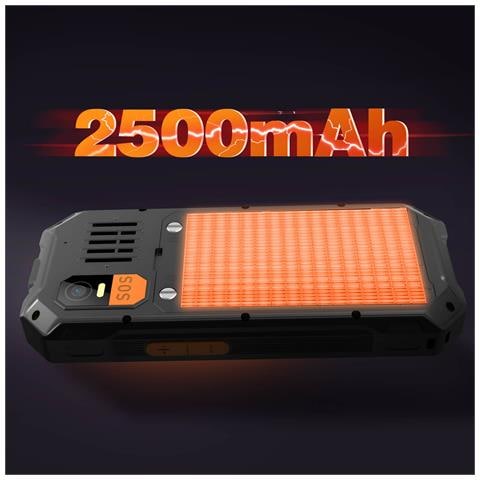 Telefono Resistente 6 Lte Ip68 Rete 4g Batteria 2500mah, Nero / Arancione - Foto 2