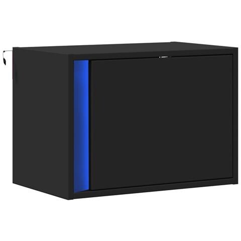 Comodino A Parete Con Luci Led Nero - Foto 3