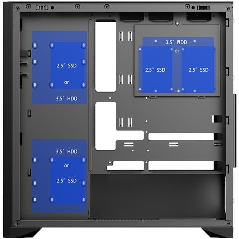 Case Woody TowerATX / Micro-ATX / Mini-ITX 2 Porte USB 3.2 Colore Nero - Foto 9