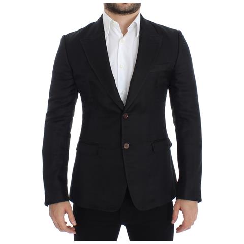 Blazer Slim Fit In Seta Nera - It48 - M - Foto 1