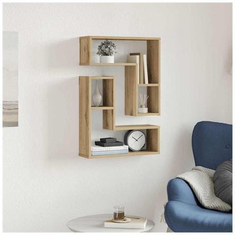 Mensole Parete A Cubo 2 Pz Artigianale 50x15x50 Cm Truciolato - Foto 3