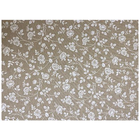 Tovaglia Per Salotto Cucina In Miros Misto Cotone Made In Italy Roselline Rp 140x300 Beige - Foto 2