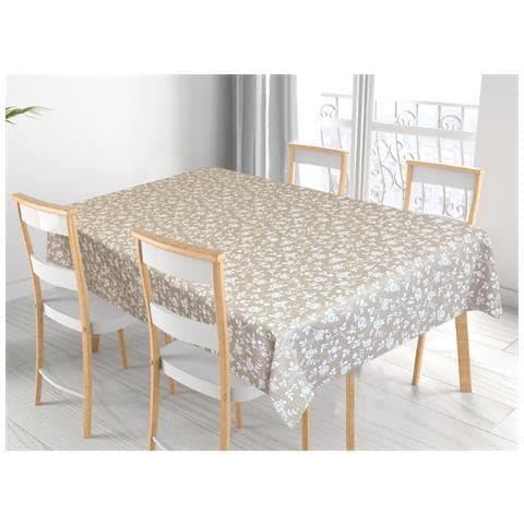 Tovaglia Per Salotto Cucina In Miros Misto Cotone Made In Italy Roselline Rp 140x300 Beige - Foto 1