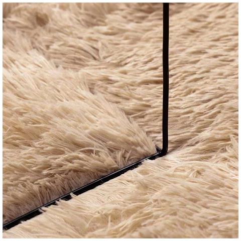 Tappeto Shaggy a Pelo Lungo NAVARRA Beige 120x120 cm poliestere - Foto 2