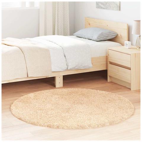 Tappeto Shaggy a Pelo Lungo NAVARRA Beige 120x120 cm poliestere - Foto 1