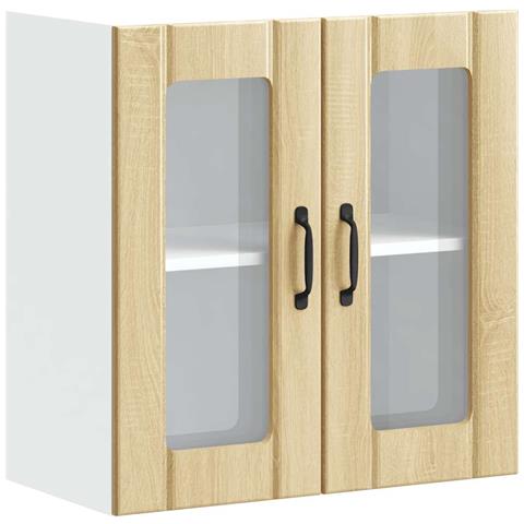 Pensile Da Cucina Con Porta In Vetro Lucca Rovere Sonoma - Foto 2