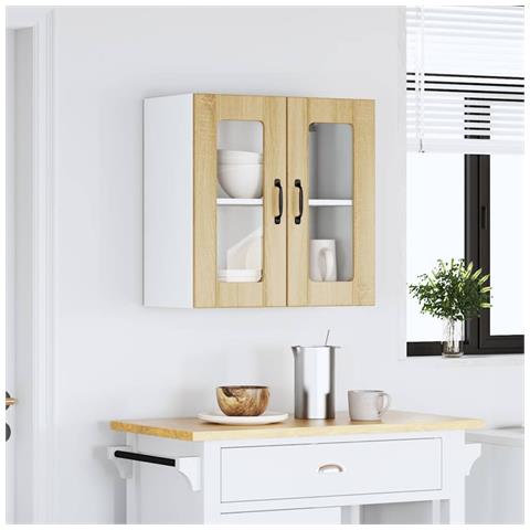 Pensile Da Cucina Con Porta In Vetro Lucca Rovere Sonoma - Foto 3