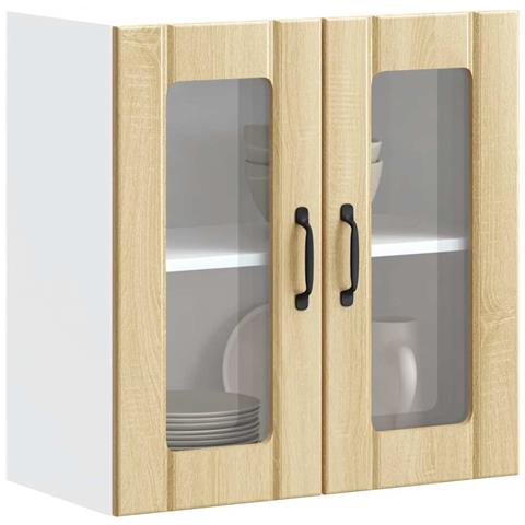 Pensile Da Cucina Con Porta In Vetro Lucca Rovere Sonoma - Foto 1