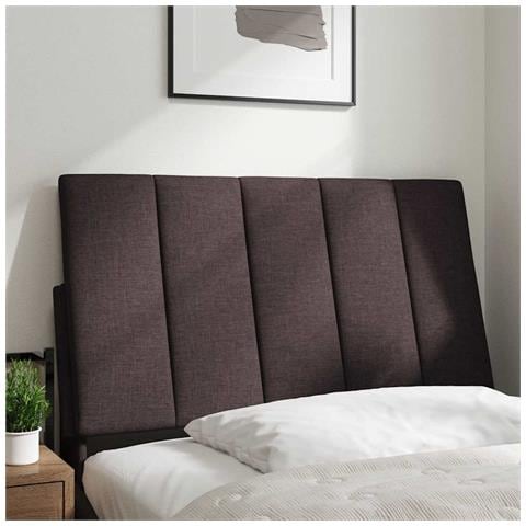 Cuscino Testiera Marrone Scuro 80 Cm In Tessuto - Foto 2