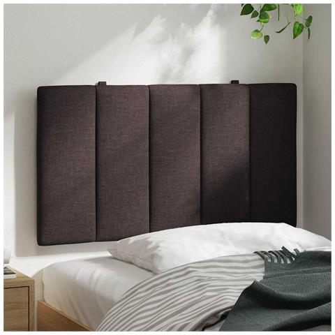 Cuscino Testiera Marrone Scuro 80 Cm In Tessuto - Foto 3
