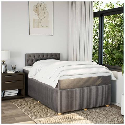 Giroletto A Molle Con Materasso Tortora 120x190 Cm In Tessuto - Foto 3
