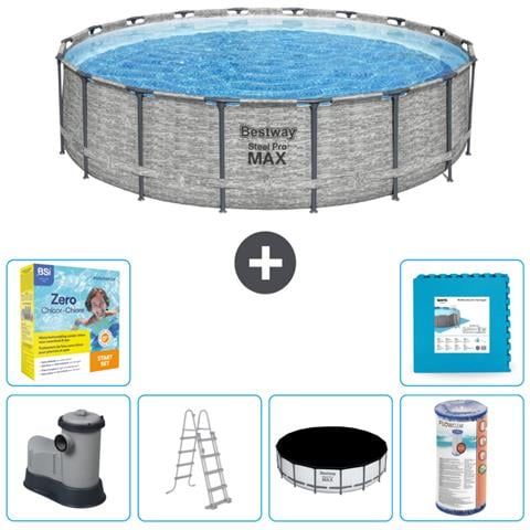 Piscina Fuori Terra - In Giro - 549x122 Cm - Grigio - Include Accessori Coordinati Cb34 - Foto 1