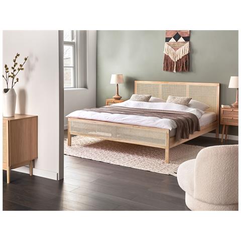 Letto Legno Di Pino Salernas 180 X 200 Cm Marrone Chiaro - Foto 1