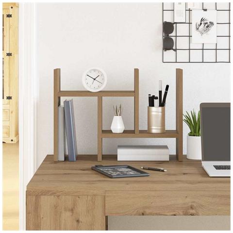 Organizzatore da scrivania quercia artigianale 34.5x15.5x35.5 cm legno - Foto 2