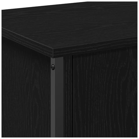 TV Stand in Rovere Nero Rovere Nero Truciolato, Metallo - Foto 9