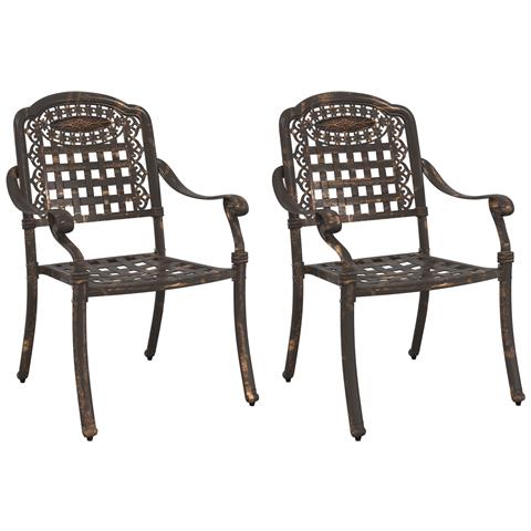 Sdraio da giardino  2 pz in alluminio di bronzo - Foto 1