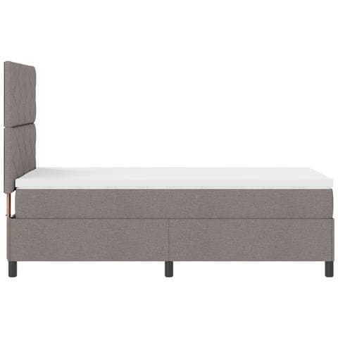 Letto a Rete e Materasso & LED Taupe 100x200 cm Tessuto - Foto 9