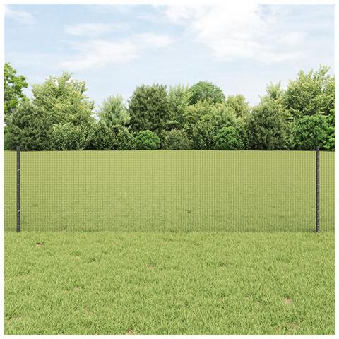 Recinzione in Rete Saldato con 22 Pali U Grigia 0.6x50 m Acciaio - Foto 2