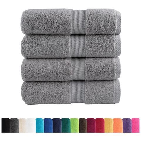 Asciugamani Premium SOLUND 4 pz Grigio 30x30 cm 600 g/m² - Foto 2