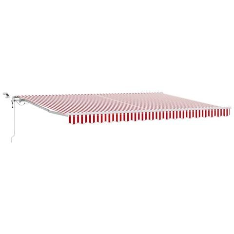 Tenda Retrattile Rosso e Bianco 450 × 350 cm Tessuto e Metallo - Foto 1